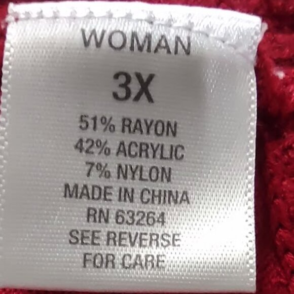 DRESS BARN CLASSIC CARDIGAN KNIT RIBBED WIDE LAPEL AND SLEEVES CRANBERRY RED 3X - Picture 8 of 12